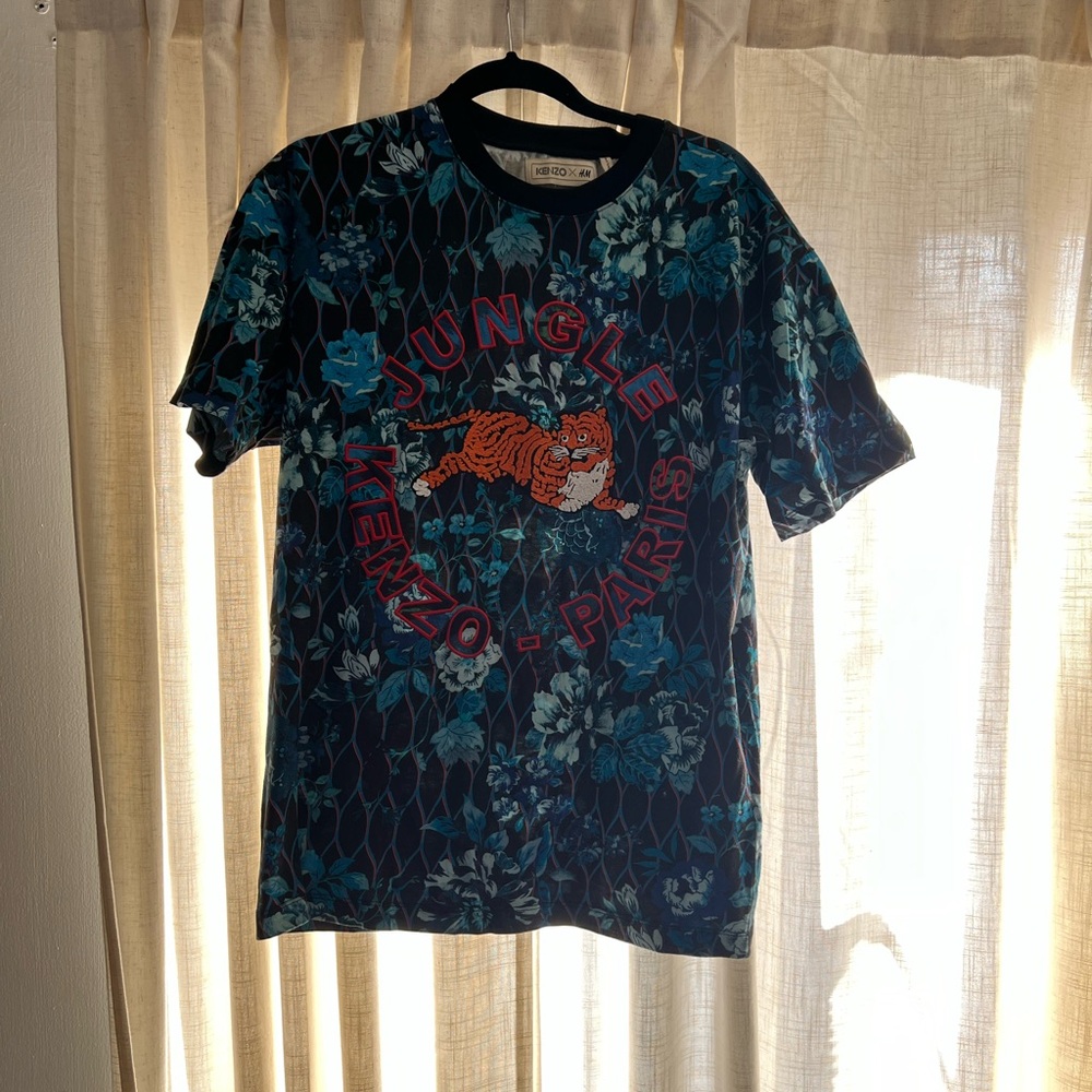H&M x Kenzo Black and Blue Jungle Graphic Tee